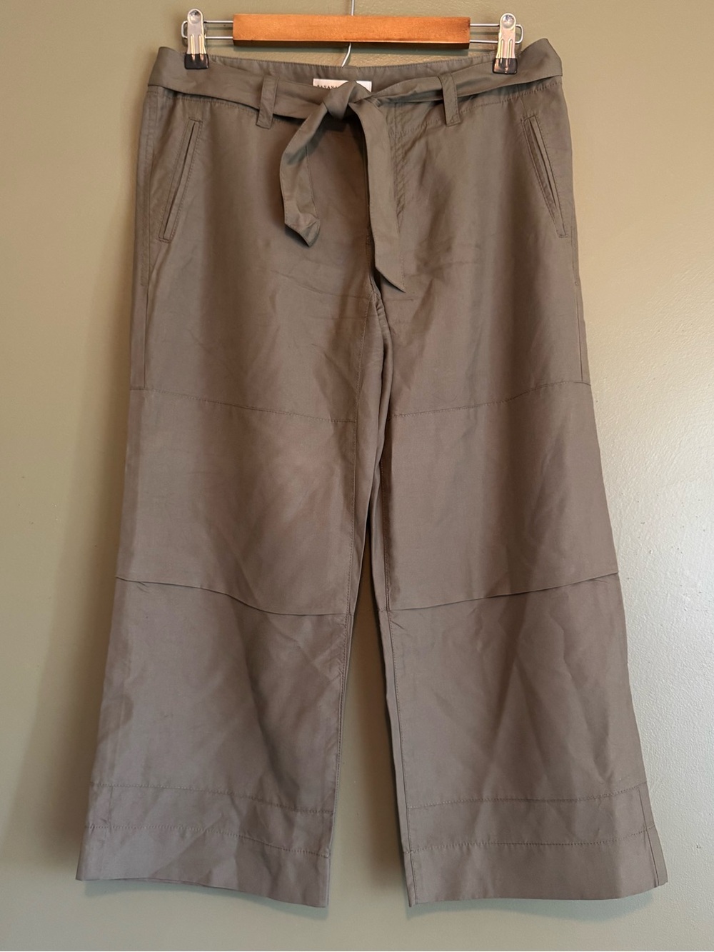 Banana Republic Wide-Leg Silk Chinos in Taupe